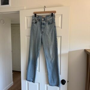 Levi's Ribcage Straight Leg Ankle Jeans Classic Denim